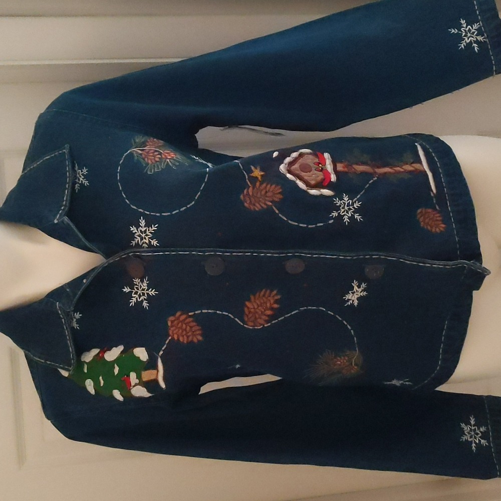 North crest Denim Christmas Jacket Nwt's